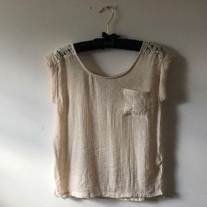 MINE Top with Floral Lace Back